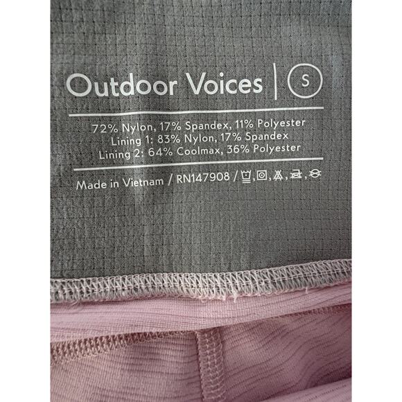 Outdoor Voices TechSweat 7/8 Leggings Heathered Pink High Rise Cropped Small - Picture 4 of 5